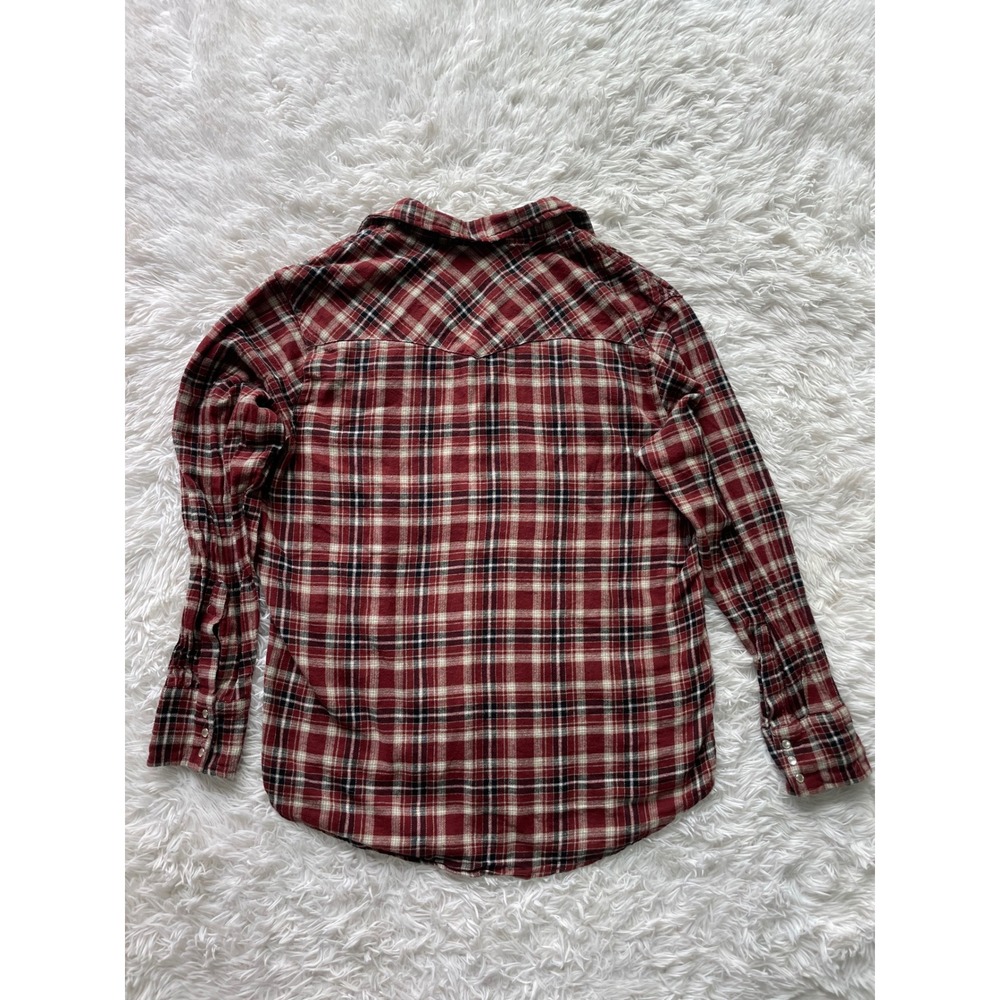 Wrangler Wrancher Plaid Pearl Snap Button Down Western Shirt - Picture 5 of 6